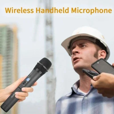 BOYA UHF Wireless Mic with 1Receiver and 1Handheld Microphone - Black